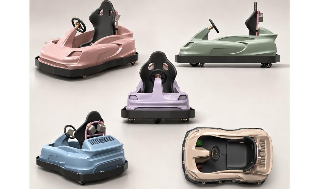 Junior drift karts in a pastel palette